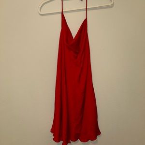 Free People silky red scoop neck and low back dress